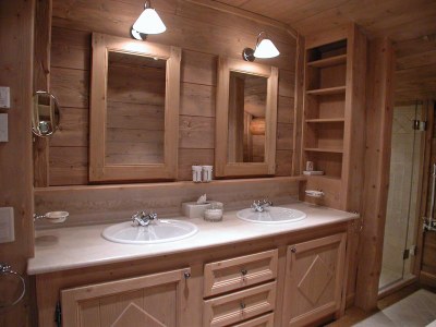 Meuble bain — menuiserie cuisines michellod sa Meuble salle de bainen bois