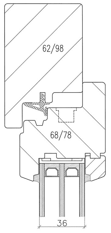 détail fenêtre bois triple-vitrage