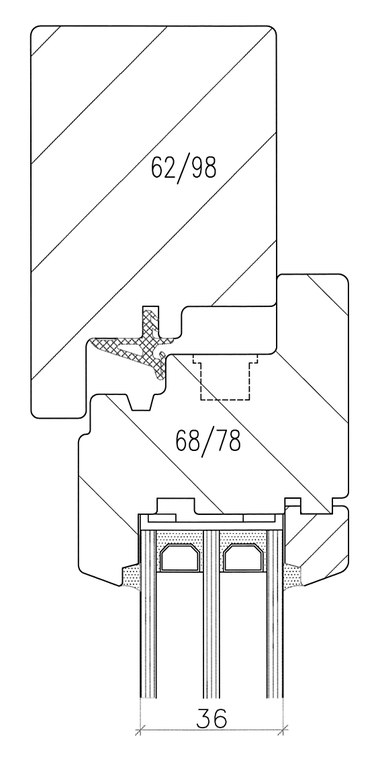 Détail fenêtre bois triple-vitrage