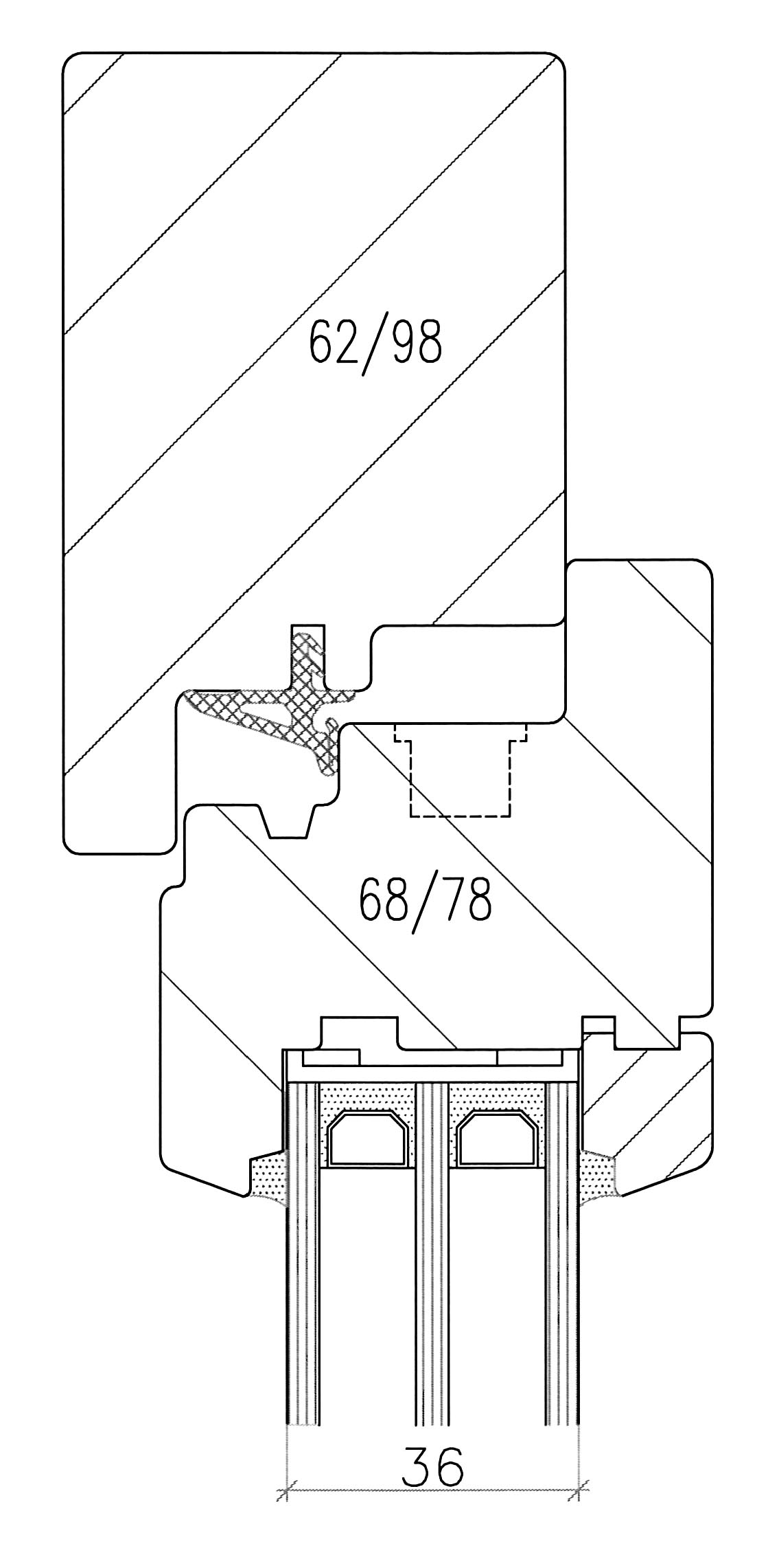 Détail fenêtre bois triple-vitrage